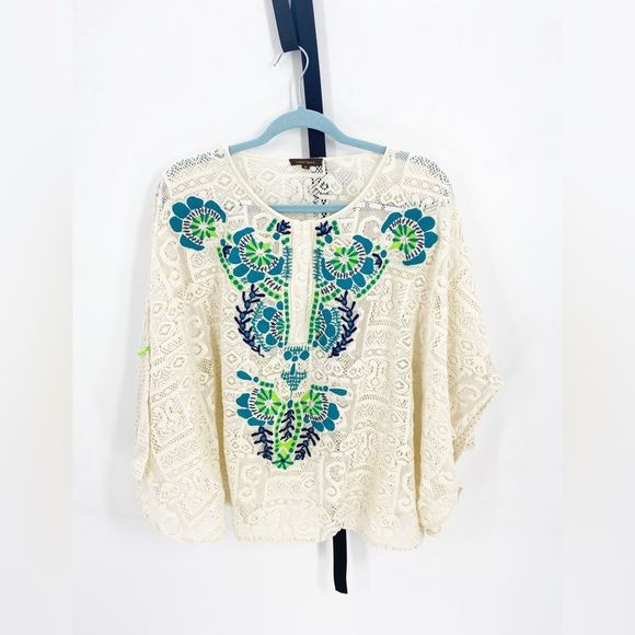 Anthropologie Vineet Bahl Embroidered Lace Top Sz M - Picture 2 of 4